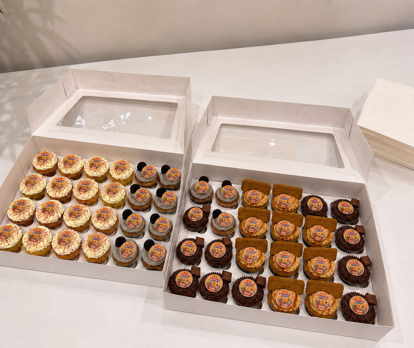 Large branded corporate cupcake order